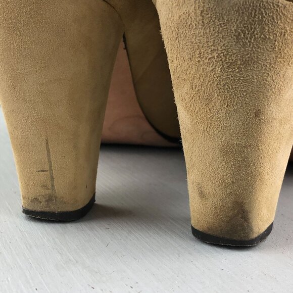 Kate Spade Women's Size 11M Tan Suede Closed Almond Toe Ankle Booties Boots - Picture 8 of 15
